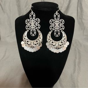 Lightweight Silver Chandelier Earrings